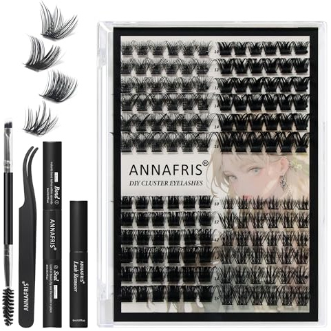 ANNAFRIS Ciglia Finte Ciuffetti Kit Ciglia Finte DIY Extension Ciglia Fai da te Cluster Lashes(W02+JS02+JS09+JS13)