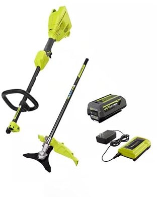 RY40PH01K-RYBRC Fits for Ryobi 40V Expand-It Cordless Battery Attachment Capable Powerhead Kit & Brush-Cutter with 4.0 Ah Battery and Charger