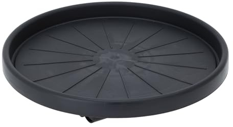 HAC24 Kunststoff Pflanzenroller Rund Ø 35 cm Anthrazit mit 4 Rollen Tragkraft 50 KG Blumenroller Blumentopf Rollbrett