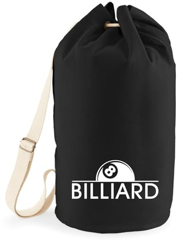 Huuraa Seesack Billard Snooker 20 Liter Black Baumwolle Rucksack Geschenkidee