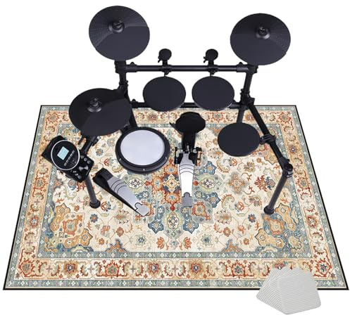 JaevKwzy Non-Slip Drum Carpet Rugs | Drum Rug Drum Mat, Professional Percussion E-Drum Rug | Drums Set Rug | Soundproof Drum Blanket | Jazz Drum Bass Drum Snare Musical Instrument Mat 140 x 100 cm