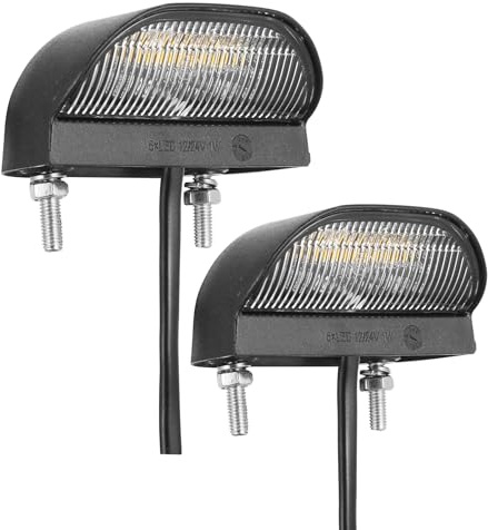DARKGUARD 2 x LED Anhänger Kennzeichenbeleuchtung Autokennzeichen Leuchten 12V 24V Anhänger Nummernschildbeleuchtung Kaltes Weiß Wasserdicht E4