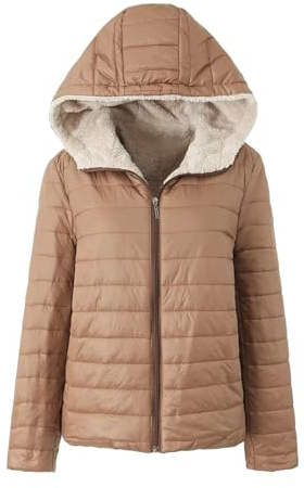 Veste Polaire Femme Chaude Impermeable Doudoune Femme Hiver Mi Longue à Capuche Manteaux et Blousons Parka Veste Matelassée à Zippée Anorak Coupe Vent Doudounes de Randonnée Blouson Mi Saison Manteau