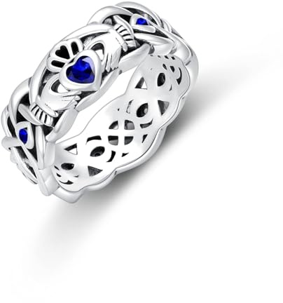 Seiyang Irische Herz Claddagh Ring mit AAA Zirkonia Irische Damen Ringe Silber 925 (5-12)