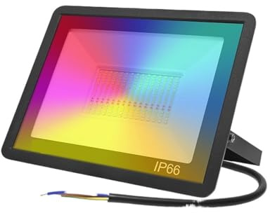 CUDTAPI Tuya Smart Proiettore LED Riflettore Illuminazione Esterna 30W 50W 100W RGB Dimmerabile Luce Bianca Calda Fredda Supporto(with Remote Control,100W_Bluetooth)