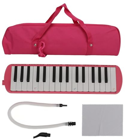 TARSHYRY 32-Tasten-Melodica-Musikblasklavier mit ABS-Material, Mini-Tastatur für Anfänger, Schulbandaufführung (PINK)