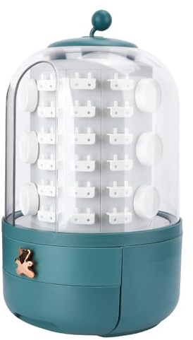 VILLCASE Boîte à Bijoux Rotative Vert en ABS Grosse Capacité 1 Set | Design Créatif et Simple, Finition Polie Lisse, Pratique au Quotidien, Rangement Compact pour Accessoires