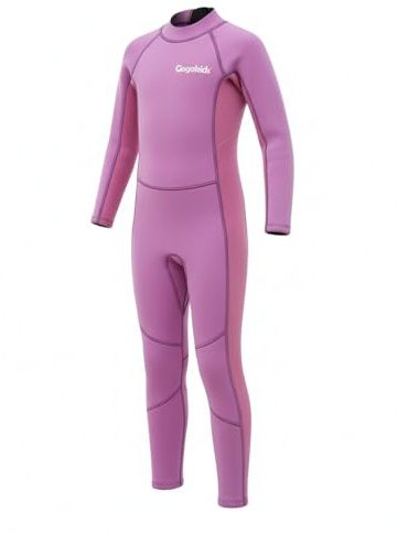 Gogokids Combinaison de plongée thermique intégrale en néoprène de 2,5 mm pour garçons et filles – Combinaison de plongée chaude à manches longues pour la natation, le surf, la plage – Âge de 2 à 10