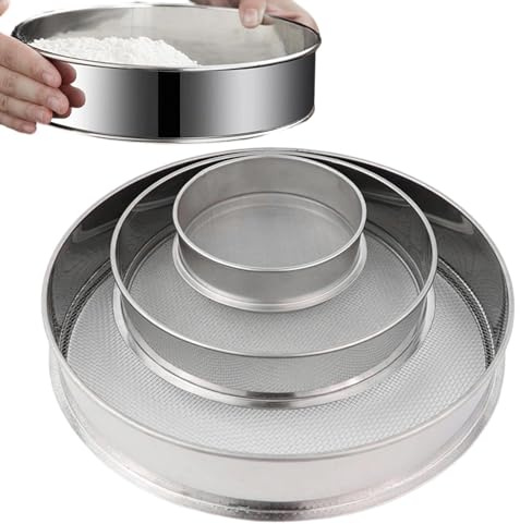 Tamiz de 1 pieza – Juego de 3 herramientas de tamiz de tierra de jardín, 25 cm, 600 g, pantallas finas resistentes, multiusos, pantalla de jardín, herramienta de tamiz de suciedad para tierra,