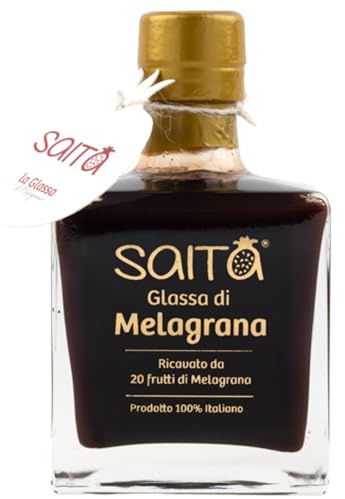 Saita Glassa di Melograno Artigianale 350g - 100% Melagrana Frutto Concentrato, Senza Addensanti, Vegan e Made in Italy, Condimento Gourmet per Carne, Insalate e Dessert