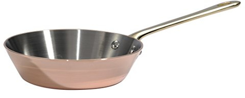 DE BUYER -6450.13 -poele conique cuivre-inox q.laiton ø13, Marron
