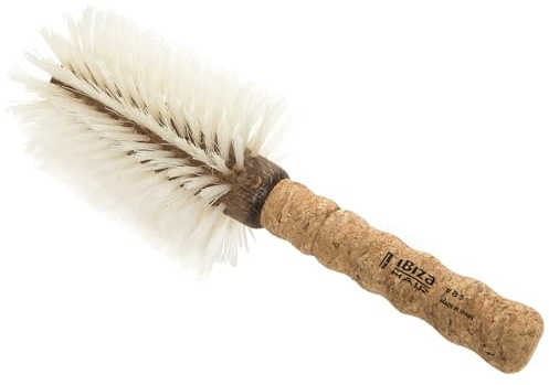 Ibiza Hair Boar Bristle Round Brush (B5-80mm) | Blonde Bristles & Cork Handle | Ideal for Color Treated Tresses | Soft Curls, Big Volume & Large Sections | Adds Shine for Long Styles