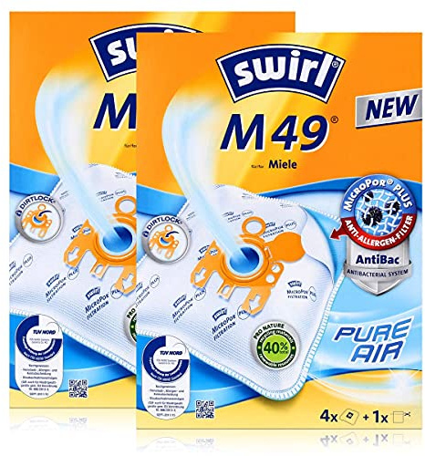 8 Original SWIRL M49 Staubsaugerbeutel passend für Miele Standard