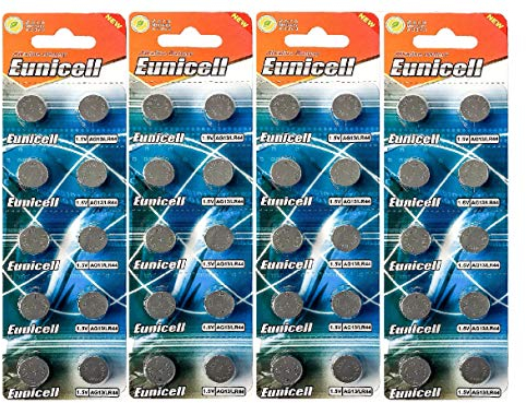 Lot de 40 Piles AG13 LR44 de Marque eunicell