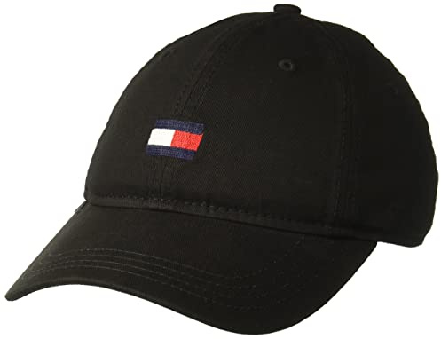 Tommy Hilfiger Men's Ardin Dad Hat Baseball Cap, Black, One Size US