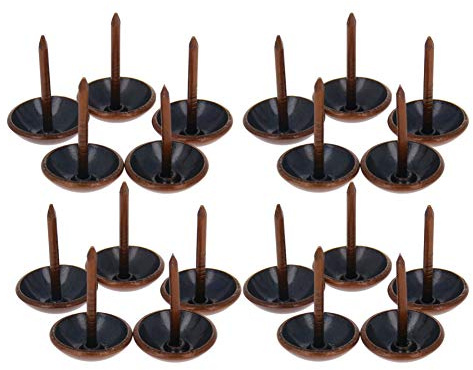 MroMax Polsternägel, 1,2 cm Kopfdurchmesser, aus Eisen, Antik Metall, rund, für Möbel, Dekoration, Stuhl, Hardware, Korkbrett, Sofa, Kopfteil, Rot, Kupferton, 30 Stück