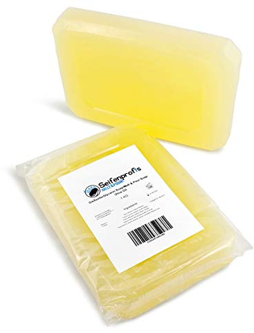 Seifenprofis - Olio d'oliva 3 kg (senza SLS+SCS), sapone alla glicerina, base di sapone grezzo per versare sapone, 100% vegano, trasparente
