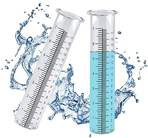 TBWHL Regenmesser aus Glas mit einer Kapazität von 17,8 cm, rohr für Hof, Garten, Zuhause, 2 Stück