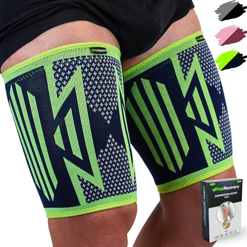 Feel Recovery 2 Fascia Elastica per Coscia per Uomo e Donne - Cosciera Sportiva Compressiva per Gamba - Supporto Coscia per Contrattura Muscolare - Traspiranti e Antiscivolo