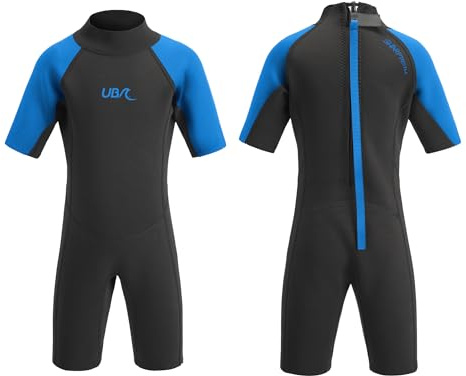 Urban Beach Unisex-Youth Kids Sharptooth Short Wetsuit, Blue, M