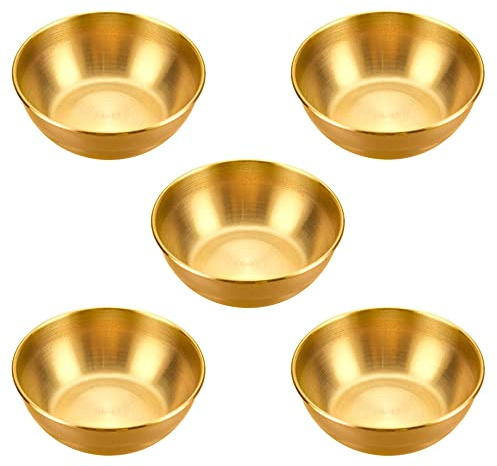 Belvanr Edelstahl Schälchen 5 Stück Dipschalen Edelstahl Sushi Edelstahl Schälchen Edelstahl Kleine Servierschalen Runde Saucenschälchen Mini Dipschalen Gewürzschale Saucenschälchen Dip Schalen Set