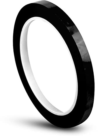 Jagowa Insulation Tape - High-Temperature Resistant, Self-Adhesive, 5mm Width Tape for Grid Marking and Graphics in Office - 1 Piece (Black) | Heat resistant PET insulation tape with strong adhesive for marking masking positioning and electrical insulation