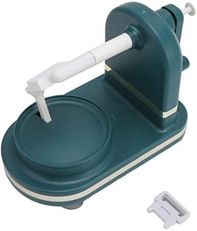 Apple Peeler, Hand Cranking Fruit Peel Machine, Stainless Steel Hand Crank Apple Peeler, Multifunctional Hand Operated Fruit Skin Peeler with Self Adapting Blade for Home, Kitchen, Daily(Dark Green)