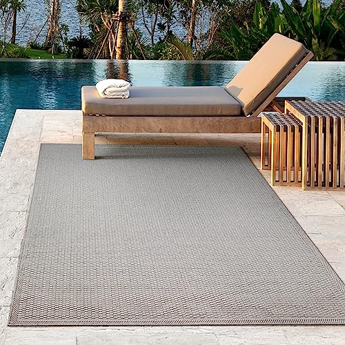 the carpet Toulouse - In- und Outdoor Teppich für Wohnzimmer und Küche - Pflegeleicht, Wasserabweisend, Robust und Strapazierfähig, Grau, 240 x 340 cm