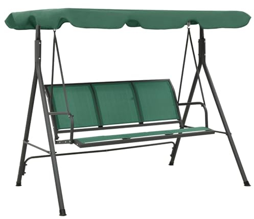 ZEYUAN Hollywoodschaukel Grün 170 cm Textilene und Stahl, Gartenschaukel, Garten Schaukel, Schaukelgestell, Schaukel Garten, Schaukelgerüst