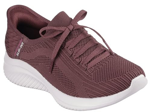 Skechers Women's Ultra Flex 3.0 Brilliant Path Slip-On Sneakers, Burgundy Knit/Trim, 5 UK