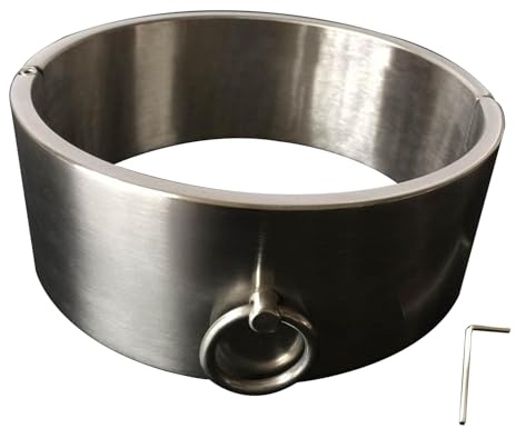 Hrekssi 6cm Hoch Halsbänder Super Schwere Edelstahl Halsfessel Metall Hals Kragen Abschließbar Sex Halsreif Halsband SM Bondage Set Fesseln Sklave O Ring BDSM Sexspielzeuge für Männer Frauen