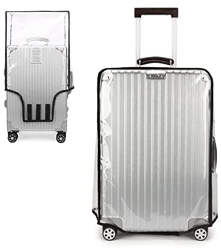 SHILIPAIJC Transparente PVC Kofferschutzhülle, 28 Zoll Koffer-Abdeckungen Wasserdicht, Gepäckabdeckung Kofferhülle für Koffer mit Rädern