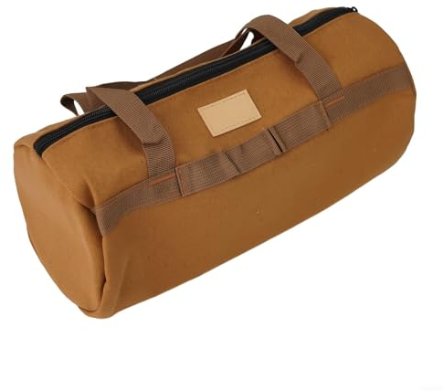 Vilgftyiet Canvas Camping Tool Tent Peg Storage Bag-Ground Nail Bag - Hammer Rope Organizer - Picnic Bags - Essential for Camping Equipment and Outdoor Travel(Khaki)