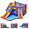 LIFEZEAL Castillo Hinchable Infantil con 2 toboganes, Parque Hinchable con Pared para Escalar, Castillo Inflable para niños con Zona de Salto, Uso Interior y Exterior (sin soplador)