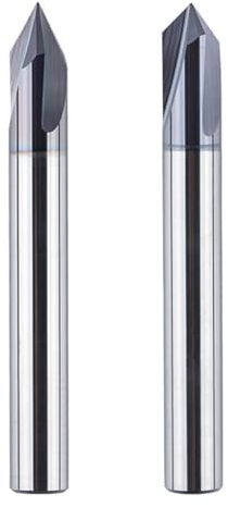 SpeTool Gravierfräser Fasenfräser 6mm Schaft 60 Grad und 90 Grad V Nutfräser VHM 3 Flöten Gravierstichel CNC Holzfräser Schaftfräser Fräser für Oberfräse mit TiAlN Beschichtung