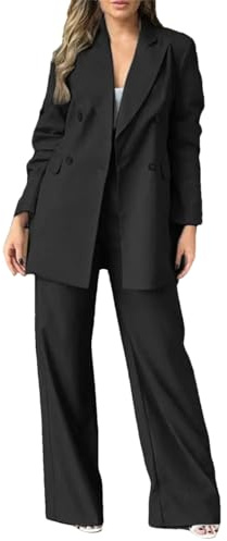 Blazer-Sets Mit Weitem Bein Für Damen, Elegante Arbeitsanzüge Für Den Frühling, Lockere Sets Fürs Büro, Übergroß
