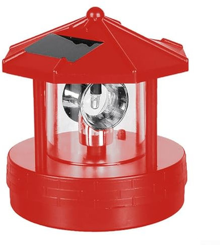 EpheyFIF Hochleistungs-Solar-Leuchtturm, LED-Außenstraßenlaterne, wasserdicht und langlebig (rot)
