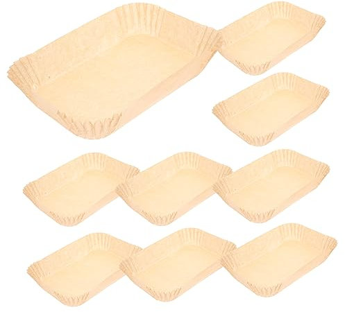 COLLBATH 100pcs Air Fryer Paper Pad Non-Stick Cooking Liner for Air Fryer Baking Food Tray Heat-Resistant Parchment Paper for