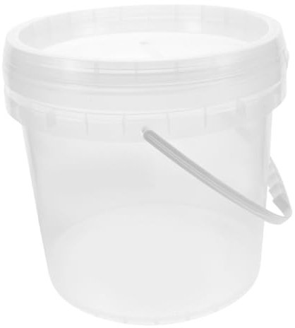 PAMINGONO 4l Plastic Water Bucket with Handle and Lid, Portable Small Bucket for Household Storage and Kitchen Cleaning