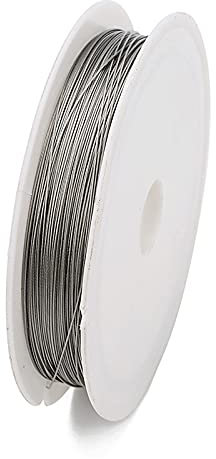 SkyjOy Stahlseil 1 Rolle/Lose 0,3/0,45/0,5/0,6 mm Edelstahldraht mit Schwanz, Schmuckdraht zur Schmuckherstellung Drahtseil(Steel,0.8mm x9meters)