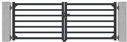Casanoov Portail battant 3m ANTELAO H.110cm + 2 poteaux H.166cm aluminium gris