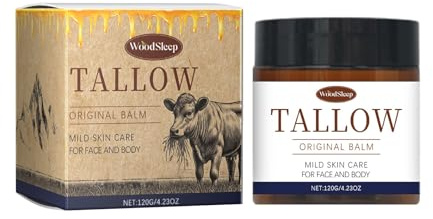 Tallow Original Balm Natur, Beef Tallow Skincare, Bio Grassgefüttert Rindertalg Creme, Bio Rindertalg mit Jojobaöl für Gesichtspflege, Natürliche Hautpflege (1)