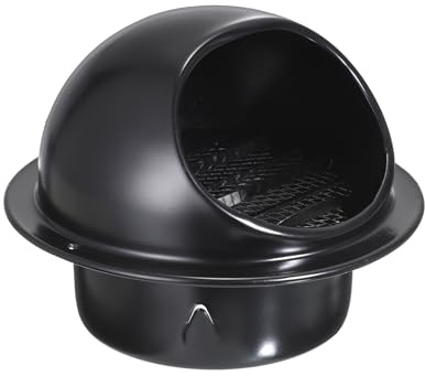 SUMNACON 1pc Air Vent Cover with Built-in Mesh, Round 97mm (Black) | 304 Stainless Steel Wall Ventilation Cover Air Vent Grill Screen Hood Extractor Fan Ventilation Cover for Bathroom Kitchen
