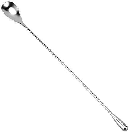 Cucchiaio da cocktail in acciaio inox, lungo e attraente, design a spirale, cucchiaio da bar in acciaio inox, per mescolare e bere a strati