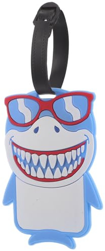 DEARMAMY Süßer Hai Kofferanhänger Aus Pvc Flexibles Reiseaccessoire Für Einfache Identifikation Von Gepäck Langlebig Und Leicht Für Koffer Und Reisetaschen