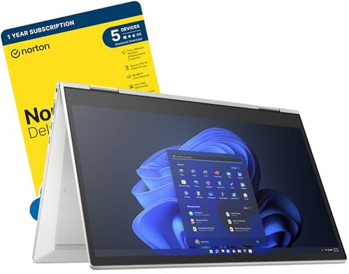 HP EliteBook x360 830 G8 (Intel Core i7-1185G7, 16 GB LPDDR5 RAM, 512 GB SSD, 13.3 Hybrid (2-in-1) Touchscreen, Wi-Fi 6E, Windows 10 Pro) includes Free Norton 360 Deluxe Antivirus Software