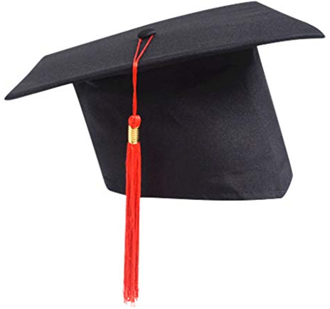 MOVAWAKY Graduation Cap Adult,Mortar Board with Tassel Mortar for Adults Academic Costume Black University Mortarboard Hats High School, University, College Party Supplies