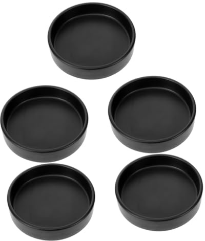 PartyKindom 5 Pezzi di Sottovaso in Ceramica per Piante Idroponiche Sottovaso per Piante A Goccia per Vasi di Piante Succulente Fiori Vasi Rotondi Grandi in Ceramica Verde E Nera