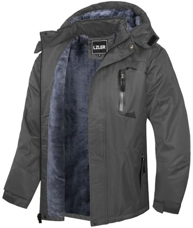 LZLER Winterjacke Herren Skijacke Snowboardjacke Wasserdicht Funktionsjacke Windbreaker Kapuze Winter Coat Snowboardjacke