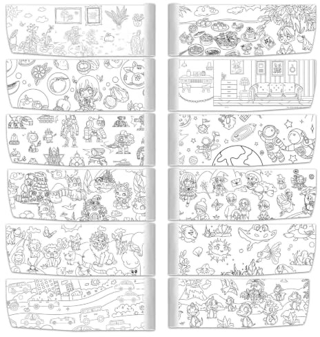 12Pcs Children's Drawing Roll, Spark Wonder Creativity, Kids Toddlers